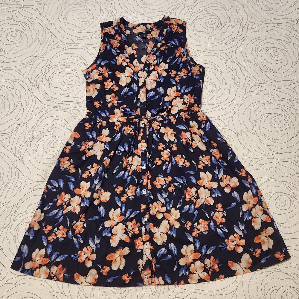 [6] Floral Mid Length Gap Sleeveless Summer Dress